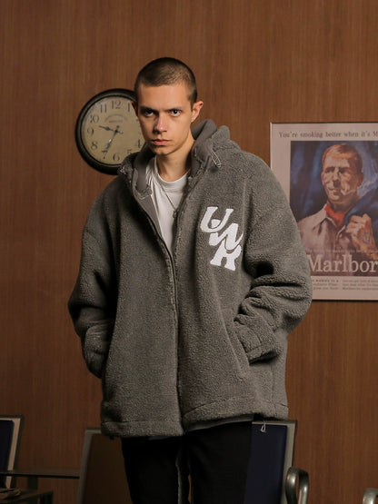 Graphic Letter Design Oversize Zipper Hoodie WN17780