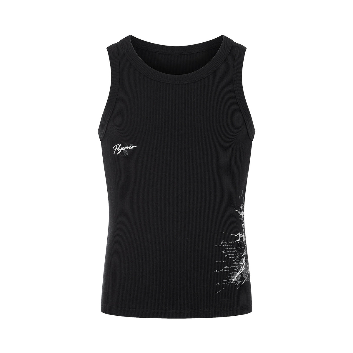 Print Ribbed Damage Tank Top WN27438