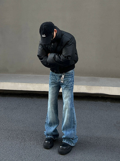 Lightning Pattern Flare Denim Jeans WN19590