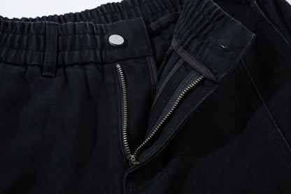 Washed Curved Panel Denim Jeans WN13127