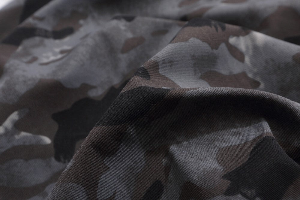 Camouflage Fake Fur Collar Multi-Zipper Short Puffer Jacket WN27891