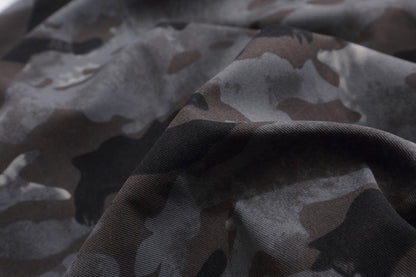 Camouflage Fake Fur Collar Multi-Zipper Short Puffer Jacket WN27891