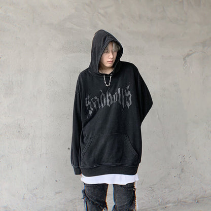 Oversize Cross Graphic Print Pullover Hoodie WN24443