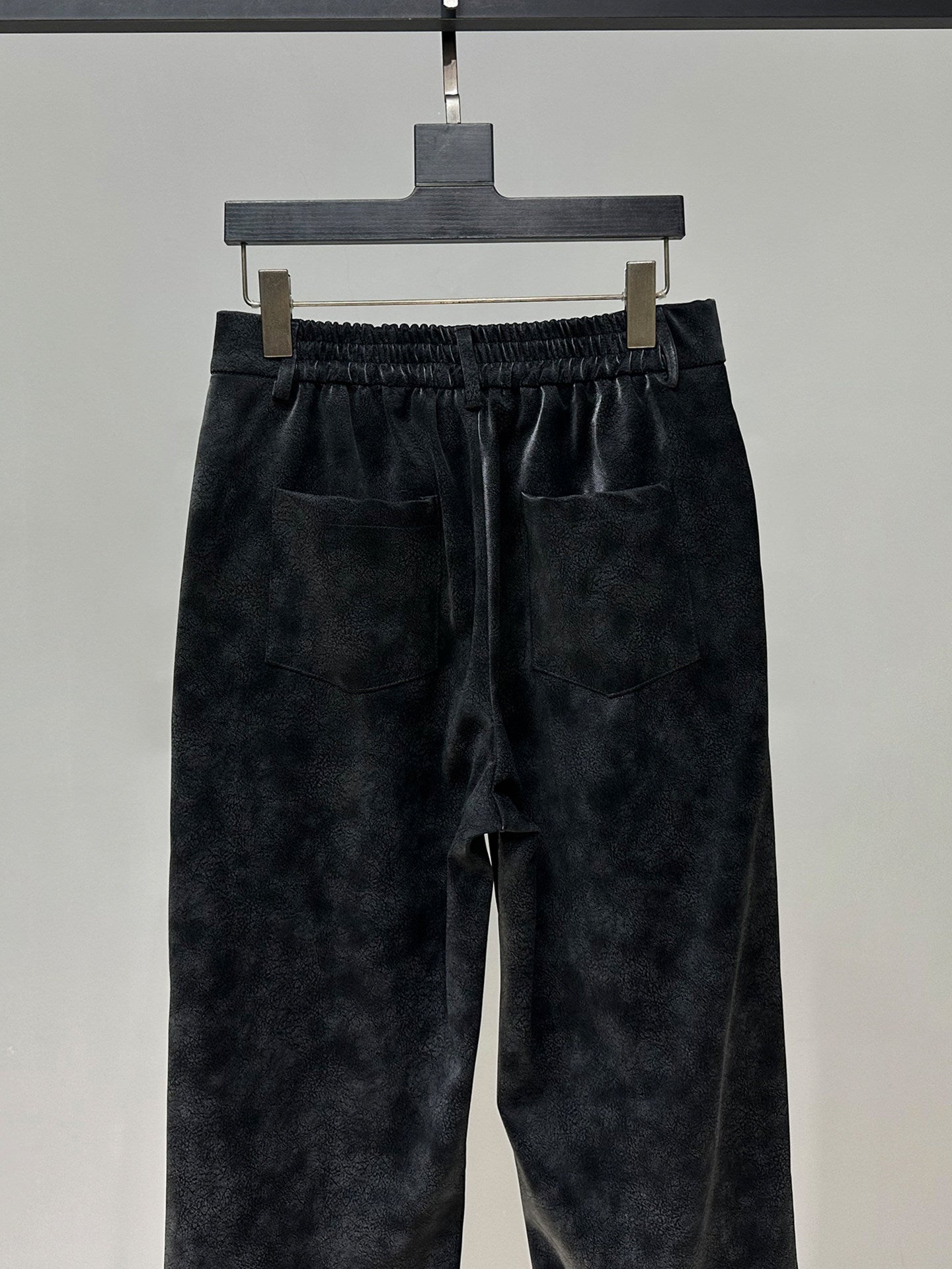 Strap Zipper PU Leather Straight Pants WN23859