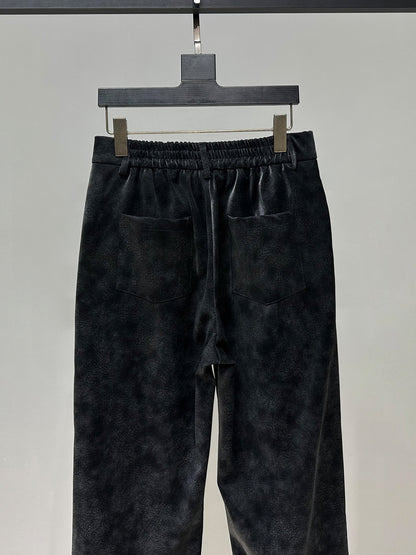 Strap Zipper PU Leather Straight Pants WN23859