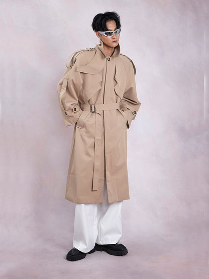 Deconstructed Oversize Shoulder Pad Trench Coat WN9330