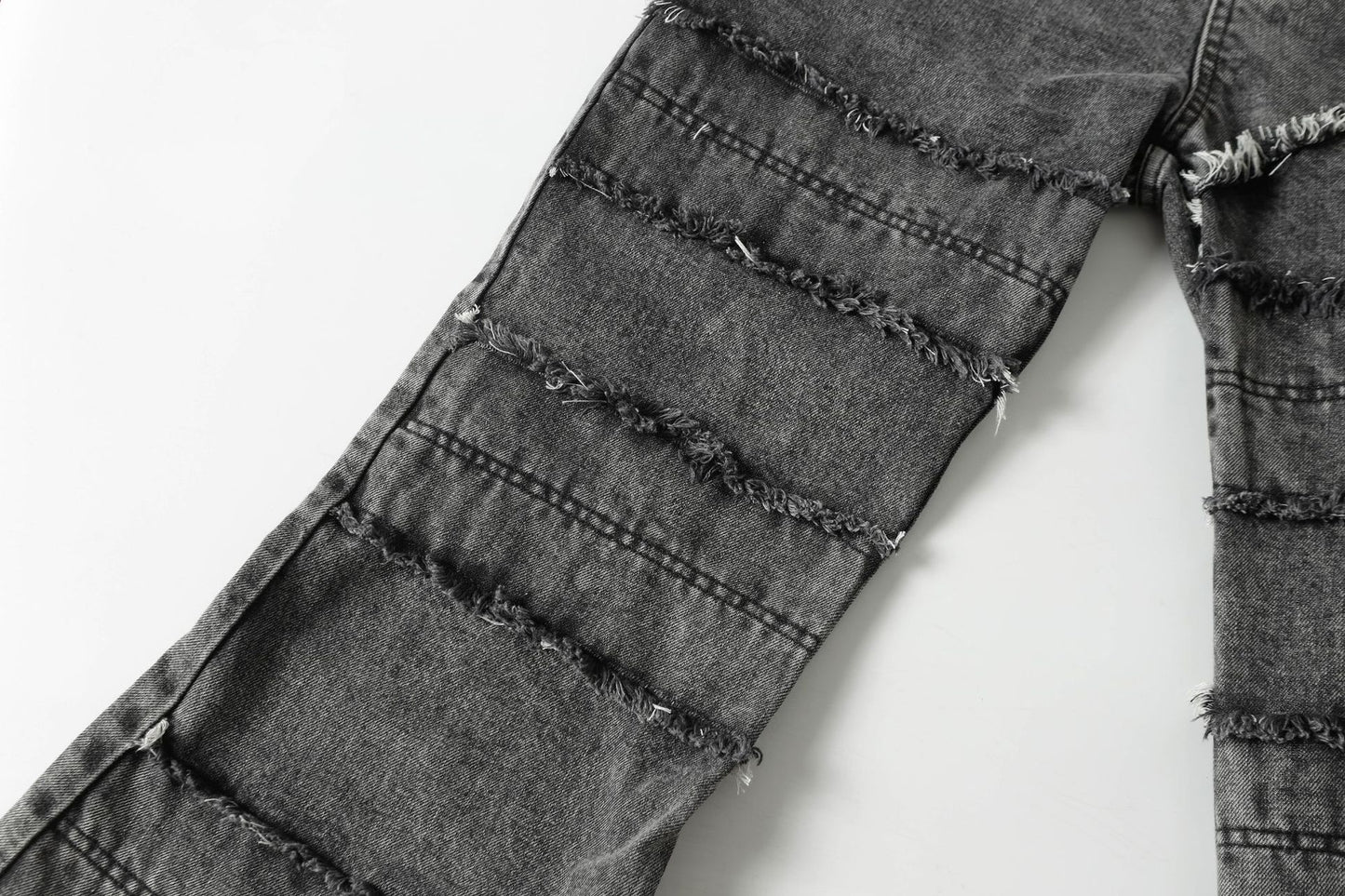 Raw Hem Wash Flare Denim Jeans WN16192