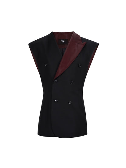 Double-Breasted Sleeveless Tailored Jacket WN20928
