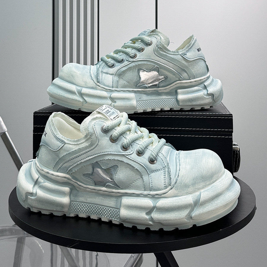 Round Toe Breathable Platform Height Increase Sneakers WN24794