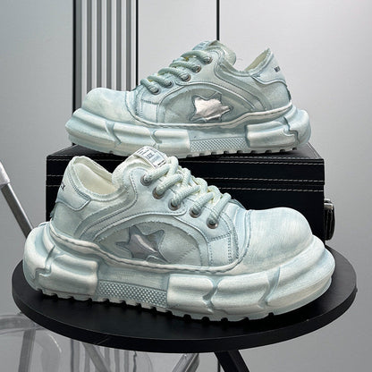Round Toe Breathable Platform Height Increase Sneakers WN24794