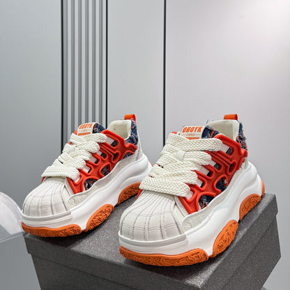 Shell Toe Rope Lace Damage Platform Sneakers WN24723