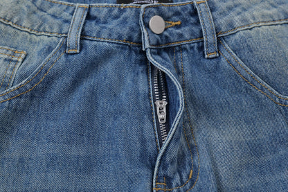 Washed Multi Pocket Cargo Denim Half Jeans WN26123
