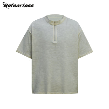 Half Zipper Short Sleeve T-Shirt WN26289