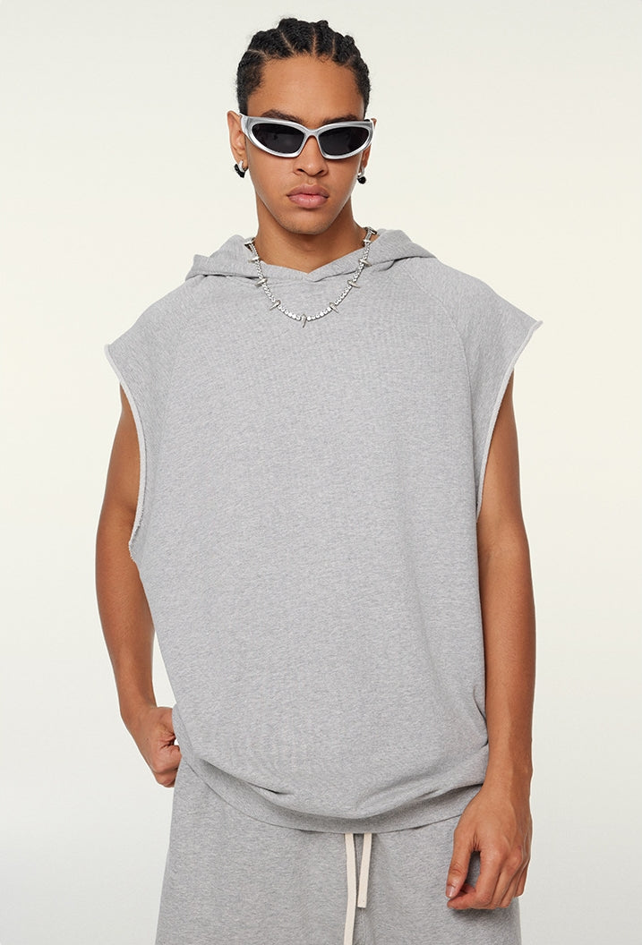 Washed Oversize Tank Top Hoodie WN6446