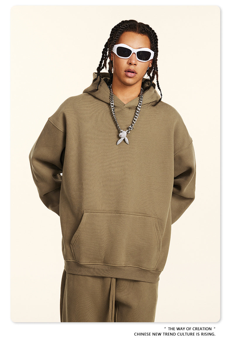 Fleece Lining Oversize Hoodie & Fleece Lining Sweatpants WN9960