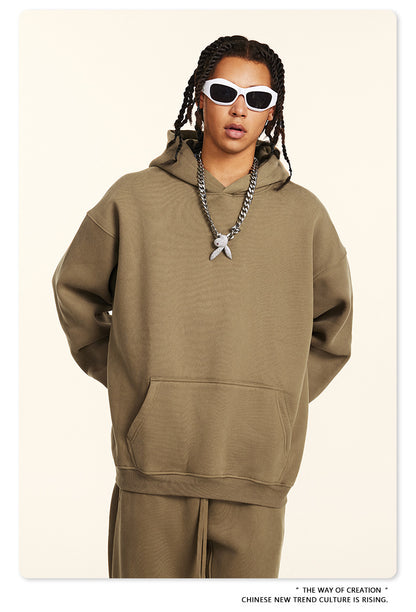 Fleece Lining Oversize Hoodie & Fleece Lining Sweatpants WN9960