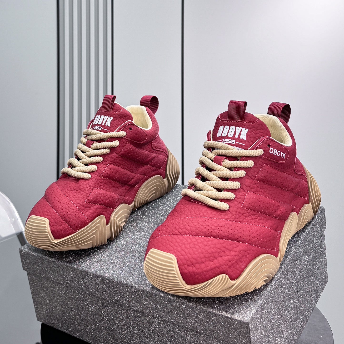 Platform Knit Chunky Lace-Up Sneakers WN24830