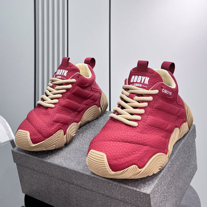 Platform Knit Chunky Lace-Up Sneakers WN24830