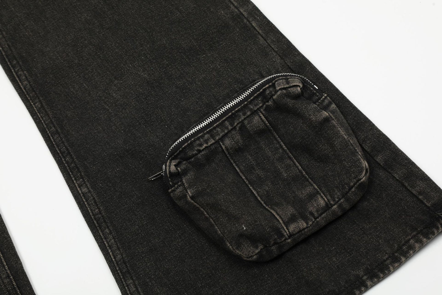 Damage Wide Leg Denim Jeans WN11006