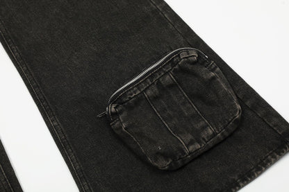 Damage Wide Leg Denim Jeans WN11006