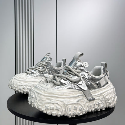 Metallic Strap Platform Chunky Sole Sneakers WN24683