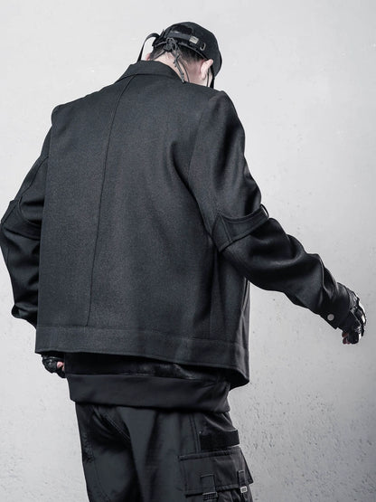 Deconstruct Strap Zipper Short Jacket WN22415