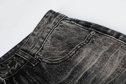 Washed Whisker Wide Leg Denim Jeans WN26106