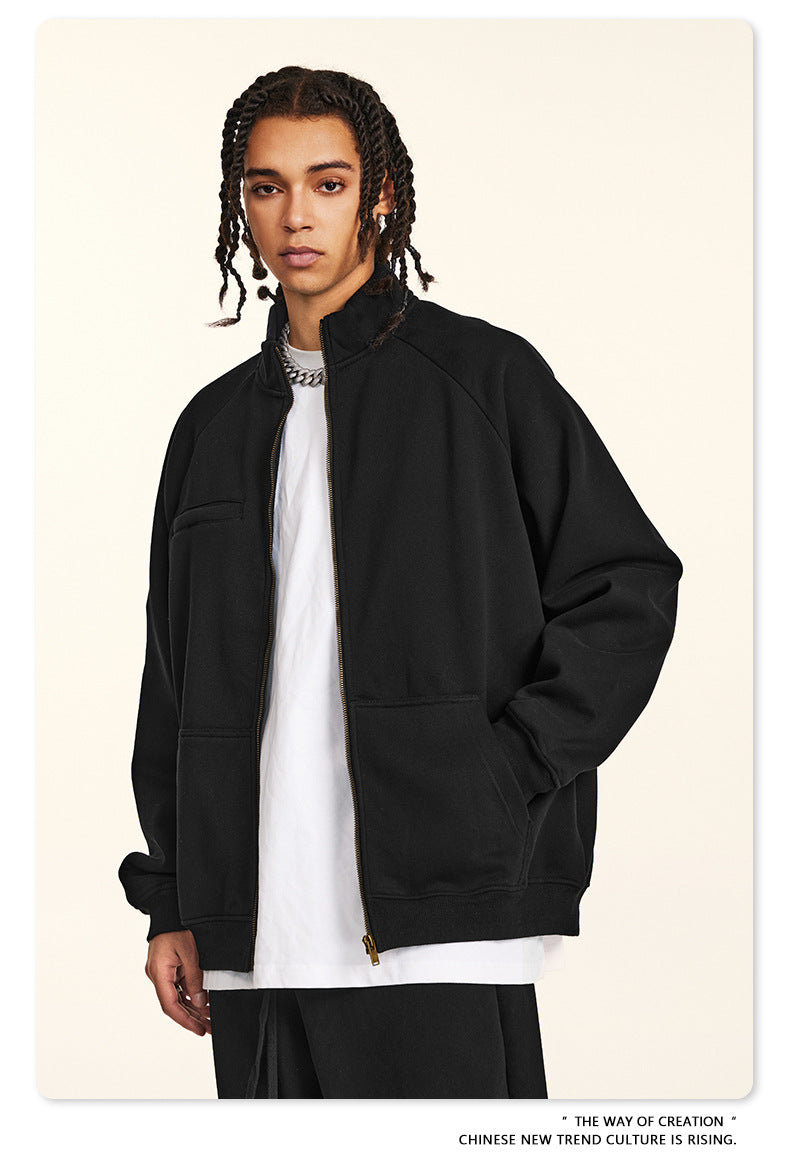 Heavyweight Fleece Lining Pullover Hoodie & Zipper Sweatshirt & Sweatpants Setup WN9937