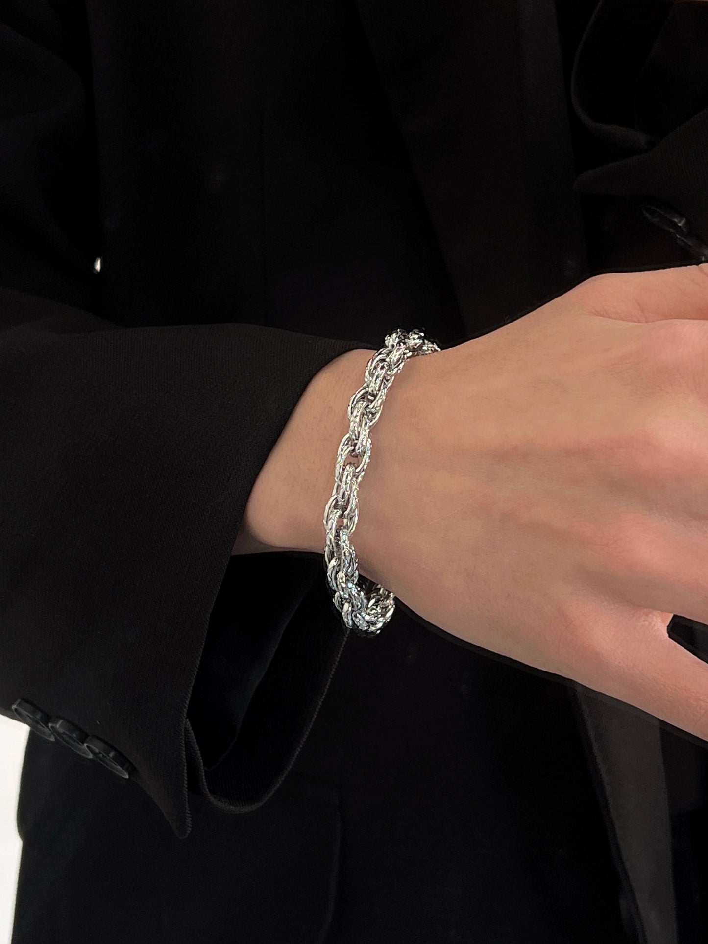 Twist Rhombus Titanium Steel Bracelet WN19250