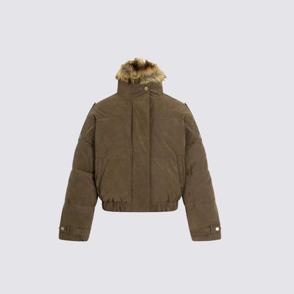 Fake Fur Trim Fake Layered Oversize Puffer Jacket WN27933