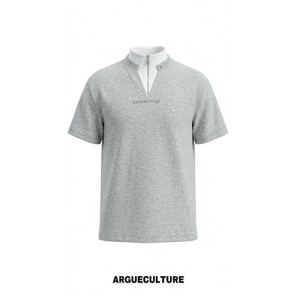 Fake Layered Stand Neck Boxy Short Sleeve T-Shirt WN26981
