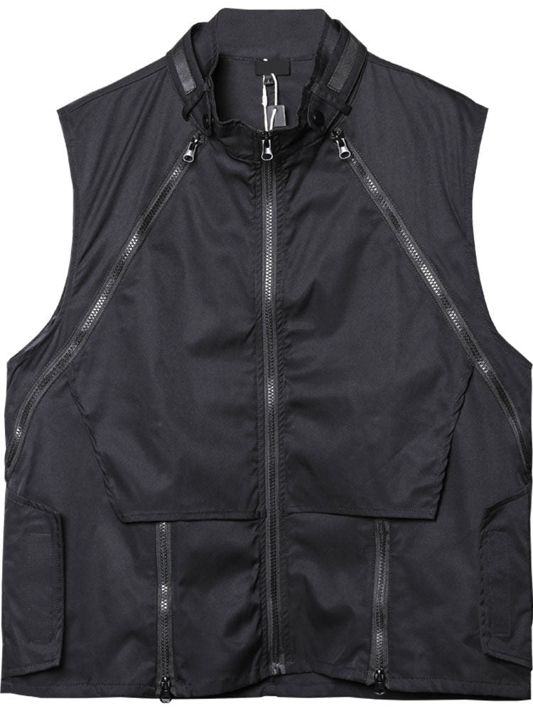 Patchwork Zipper Utility Tactical Vest WN22587