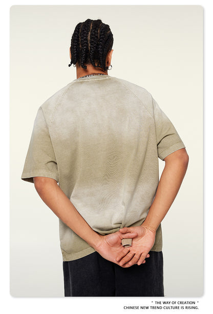 Washed Gradient Raglan Sleeve T-Shirt WN6065