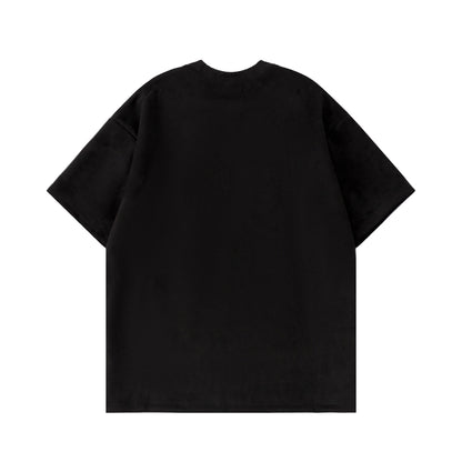 Wing Embroidery Suede Short Sleeve T-Shirt WN16189