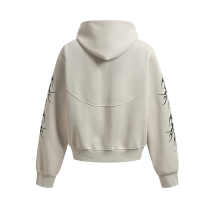 Thorn Print Zipper Hoodie & Thorn Print Wide Leg Sweatpants Setup WN25656