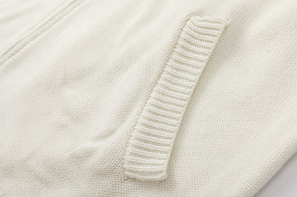 Statue Print Colorblock Patchwork High-Neck Knit Cardigan WN11510