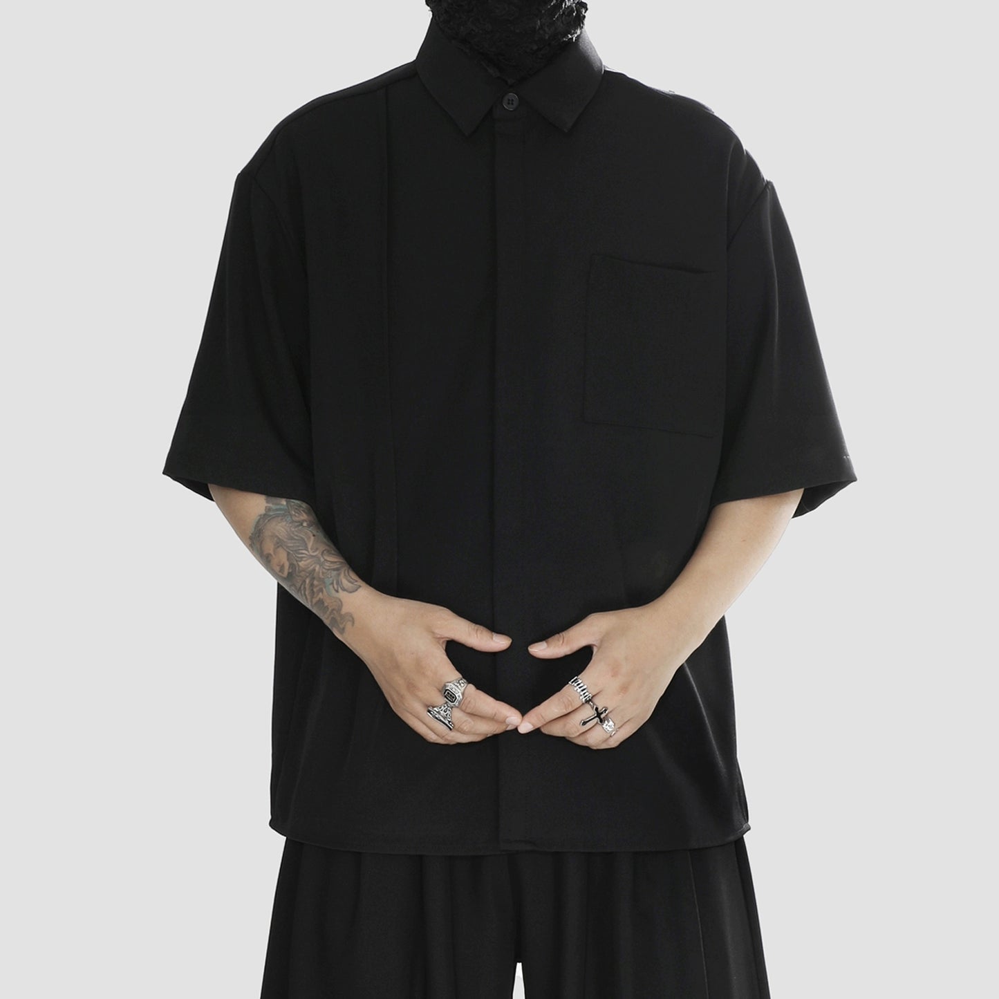 Plain Design Oversize Short Sleeve Shirt WN20148