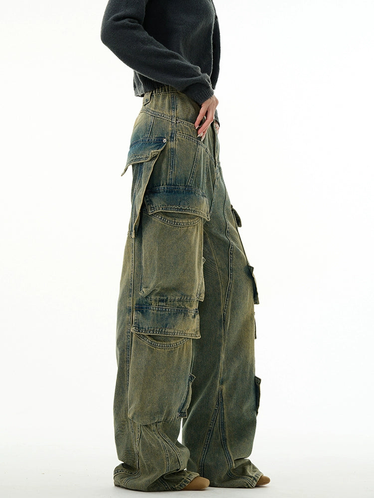 Multi Pocket Caro Denim Jeans WN5150