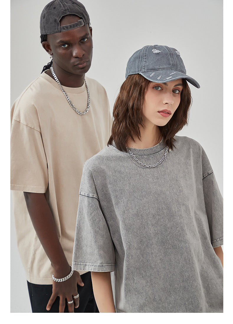 Vintage Dyed Oversize Short-sleeve T-shirt & Vintage Dyed Short Sweatpants Setup WN6631-K