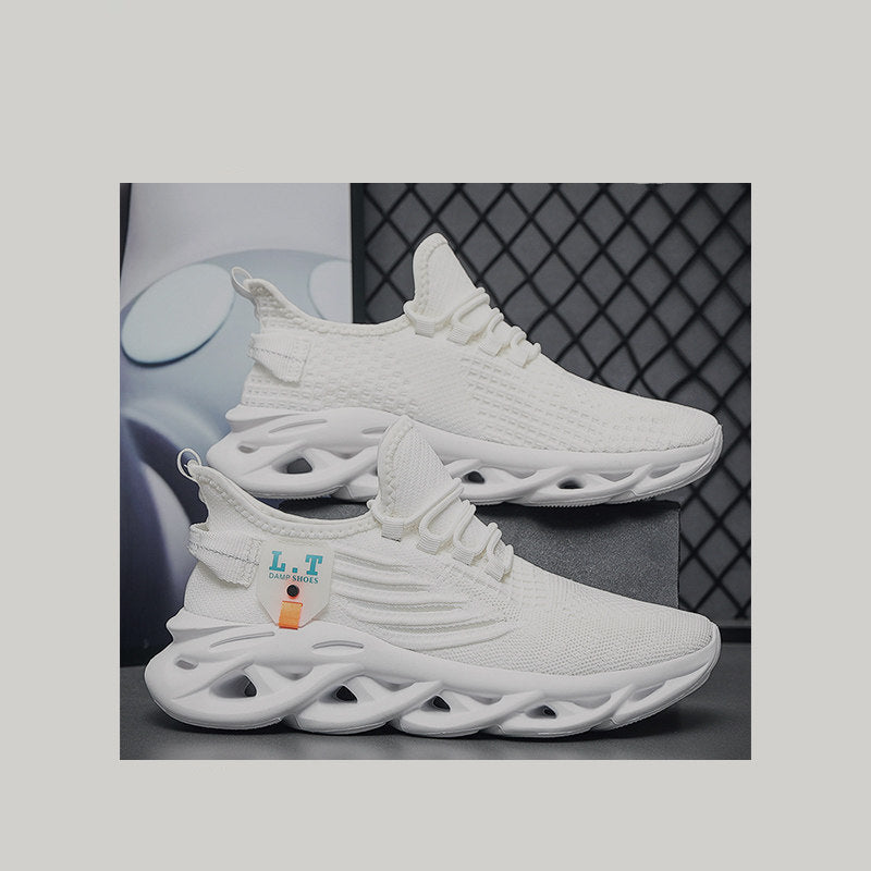 Knit Panel Hollow Sole Slip-On Sneakers WN23437