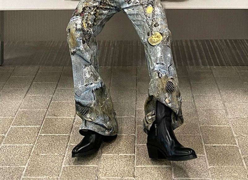 Full-Grain Leather Western Chelsea Boots WN20792