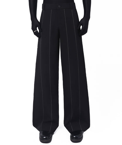 Exposed Seam Stand Neck Jacket & Wide Leg Pants Setup WN23670