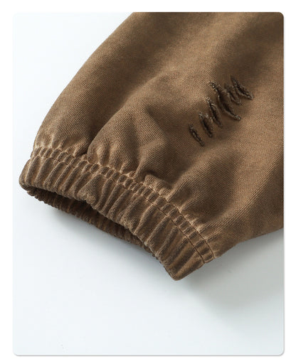 Oversize Drawstring Damage Hoodie WN9974