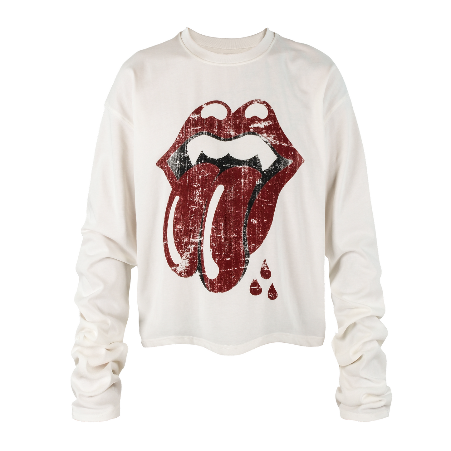Lip Crack Letter Print Long Sleeve T-Shirt WN26647