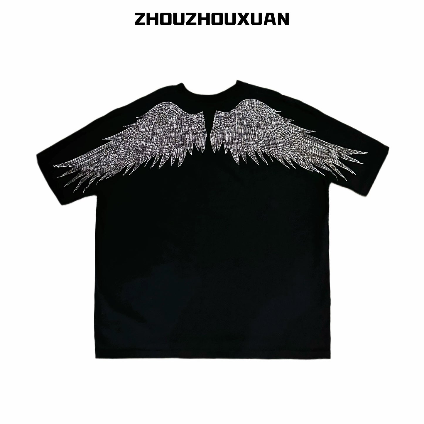 Rhinestone Wing Heavyweight Short Sleeve T-Shirt WN20691