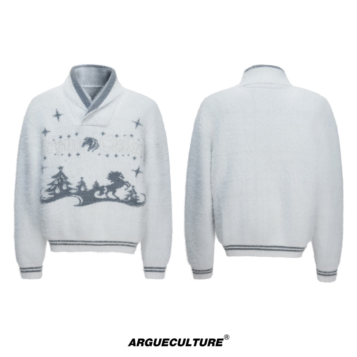 Woolen V-neck Knit Sweater WN22659