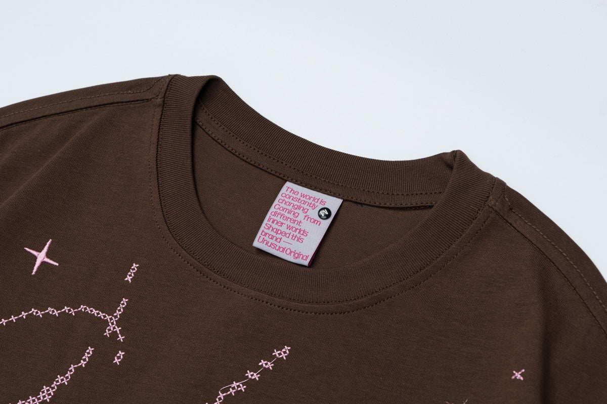 Graphic Embroidery Short Sleeve T-Shirt WN25893