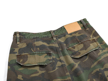 Camouflage Flare Cargo Pants WN12728