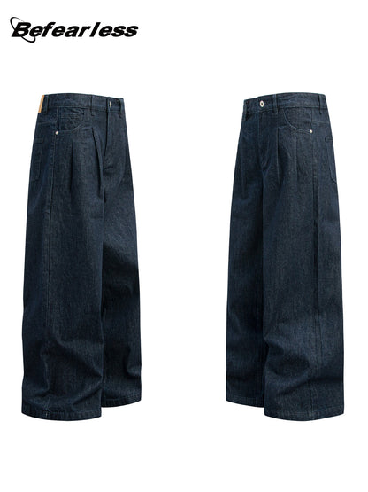 Raw Denim Wide Leg Straight Jeans WN26327