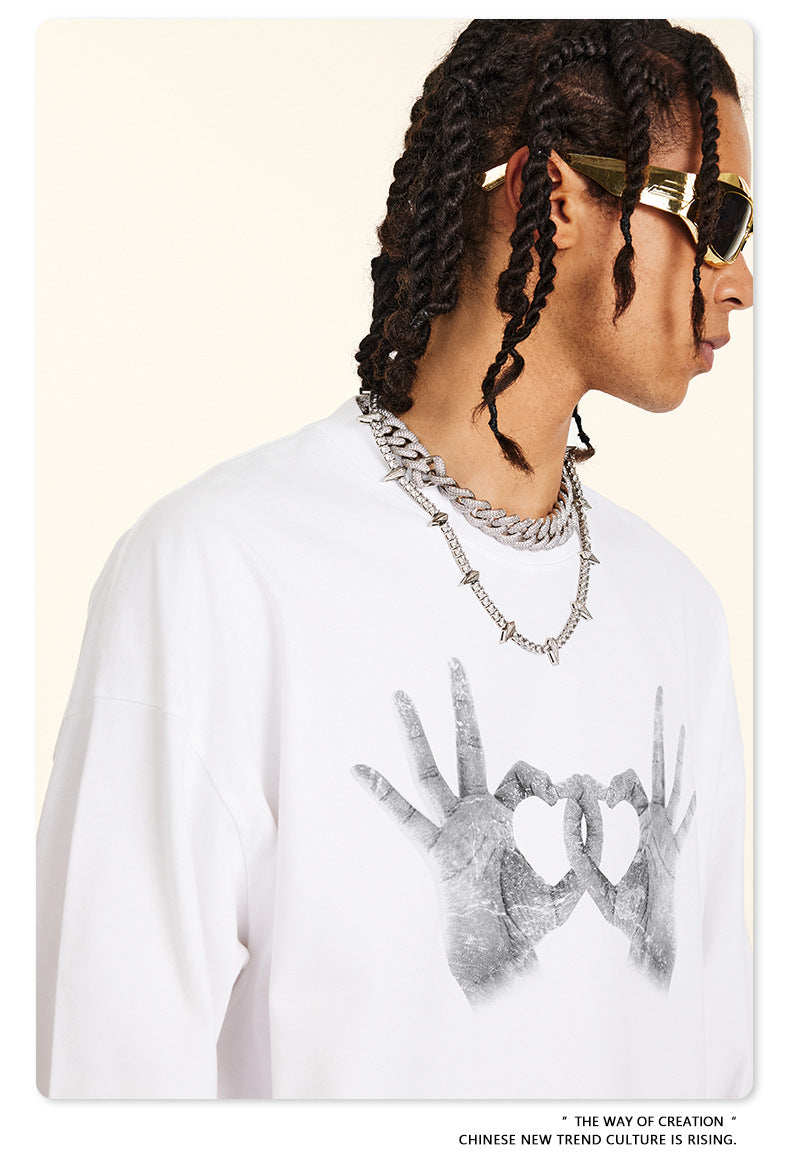 Gesture Print Long Sleeve T-Shirt WN7896